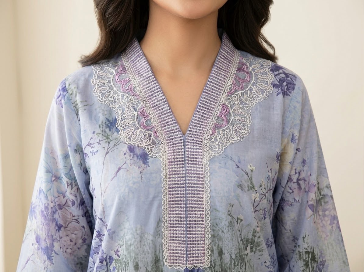 Lavender 3Piece Stitched