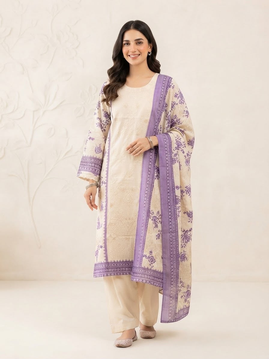 Printed Lawn Stitched 3Piece