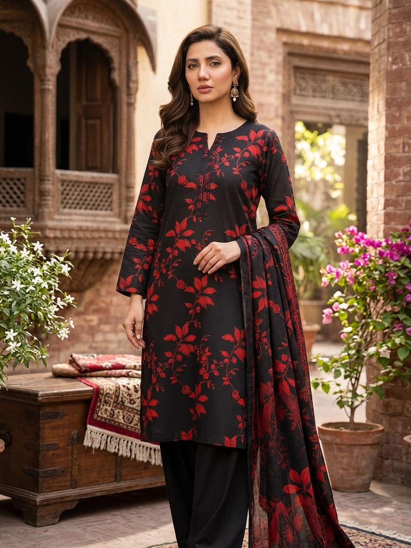 Red Vine Stitched 3Piece
