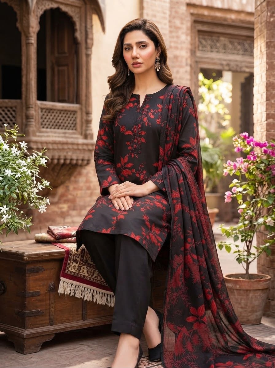 Red Vine Stitched 3Piece