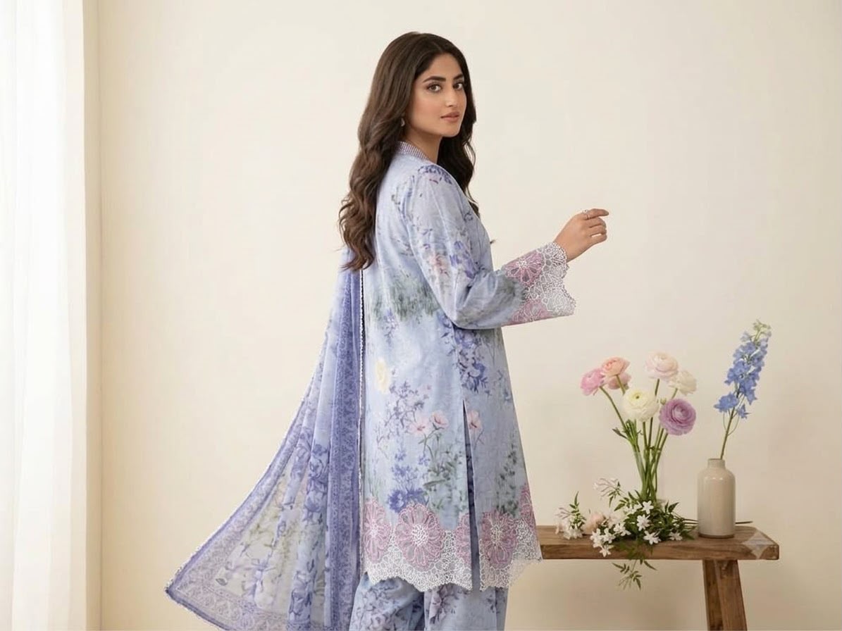 Lavender 3Piece Stitched